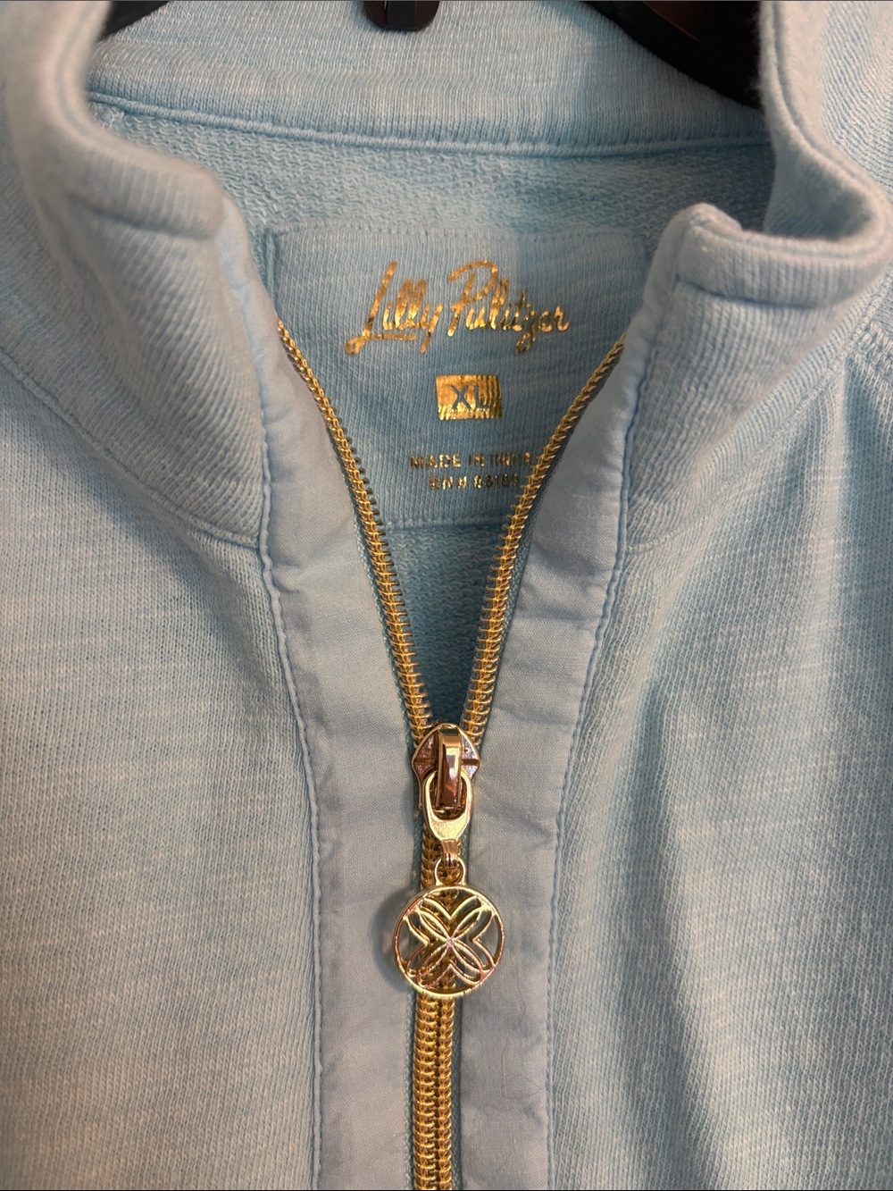 Lilly Pulitzer XL Light Blue Ashlee Half-Zip Pullover - Picture 2 of 6
